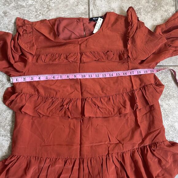Madewell Rust Ruffle Dress - Picture 6 of 9